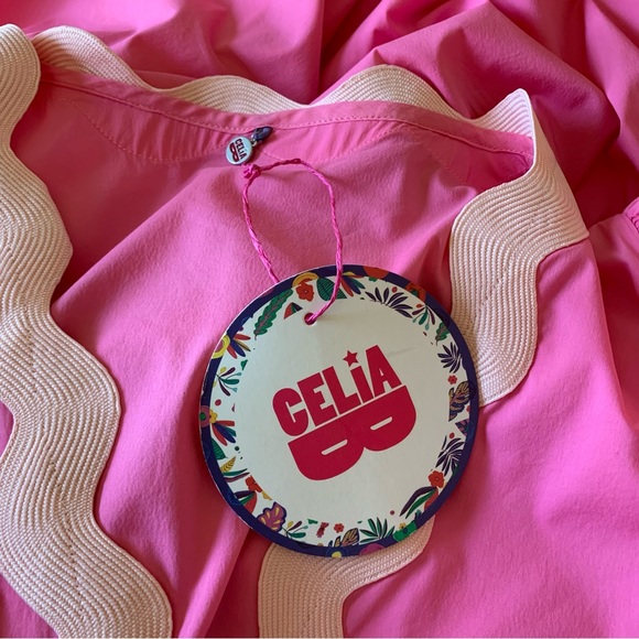 SOLD NWOT CeliaB Piscis Pink RicRac Tiered Dress Sz L - Picture 11 of 14